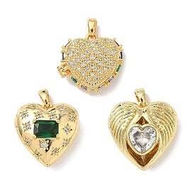 Латунные микропроволочные кубические циркониевые медальоны, шарма сердца, реальный 18 k позолоченный