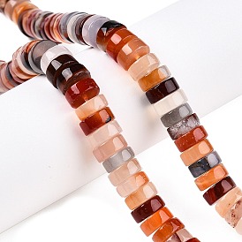 Natural Red Agate Beads Strands, Heishi Beads, Disc