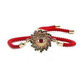 Adjustable Devil Eye Bracelet with European and American Style Zircon Jewelry
