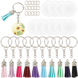 Наборы для самостоятельного изготовления брелока-подвески из алюминия с двусторонней термопередачей, включают в себя кисточки из искусственной замши и железные брелоки