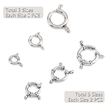 Unicraftale 304 Stainless Steel Smooth Surface Spring Ring Clasps
