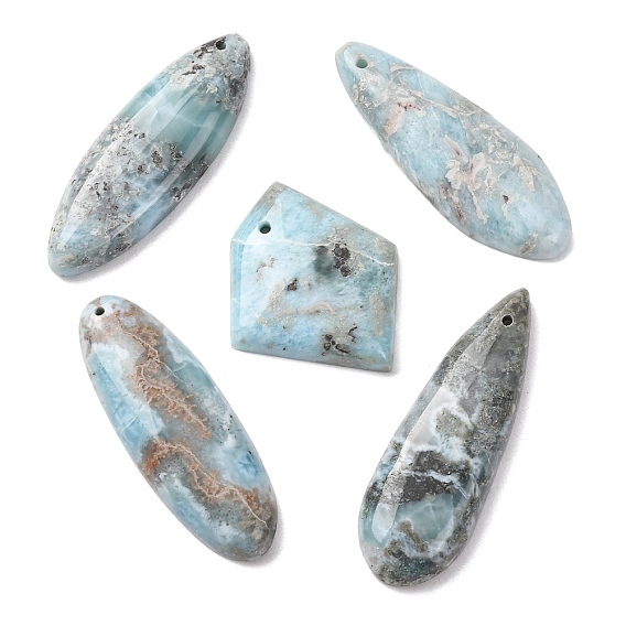 Натуральный Larimar подвески, прелести смешанных форм, овальный каплевидный многоугольник