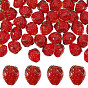 50 бусины лэмпворк ручной работы, клубника