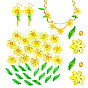 300pcs 3 styles pendentif acrylique transparent, acrylique coupelles, Flower 6 pétales