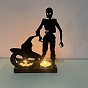 Halloween Theme Iron Candle Holder, Round Tealight Candlestick, Skull/Pumpkin Shape