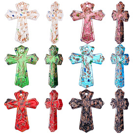 6 шт. 6 цвета золотой песок подвески ручной работы в технике лэмпворк, крестик