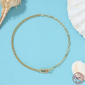 925 Серебряная цепочка-панцирь и ножные браслеты-цепочки со скрепками, с застежкой-тоггл из кубического циркония, женские украшения для летнего пляжа