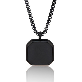 304 квадратные подвески из нержавеющей стали и черной смолы для мужчин