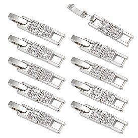 10шт. латунные микропаве прозрачные кубические цирконии застежки для часовых ремешков, квадратный