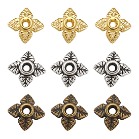 Сплав тибетский стиль шарики, 4-лепесток, цветок