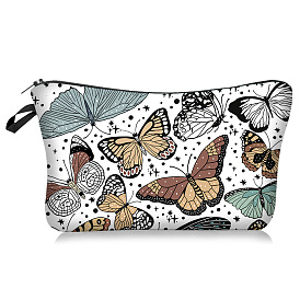 Butterfly Print Polyester Wallets with Zipper, Change Purse, Clutch Bag for Women, Rectangle
