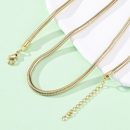 Латунные ожерелья в виде змеи для женщин, 304 из нержавеющей стали застежкой омар, стойки покрытие, без свинца и без кадмия, долговечный