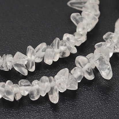 Chips Natural Quartz Crystal Beads Strands, Rock Crystal Beads, 3~8x3~12x3~5mm, Hole: 1mm, about 32 inch