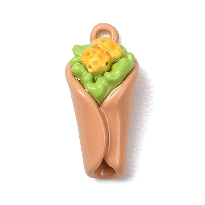 Alloy Enamel Pendants, Chicken Roll Charms