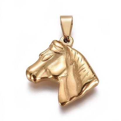 304 Stainless Steel Pendants, Horse Head