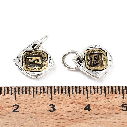 Brass Pendants, with Jump Ring, Rhombus Charm