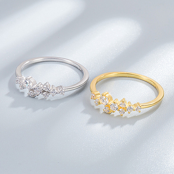 925 женские кольца из стерлингового серебра с микропаве из прозрачных кубических цирконий, форма дыхания младенца