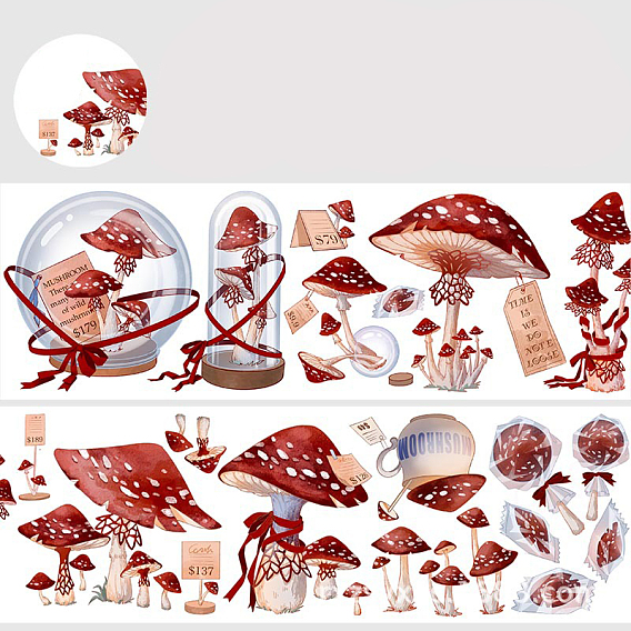 Autumn PET Plastic Adhesive Tape, Waterproof Clear Tape for Card-Making, Scrapbooking, Diary, Planner, Envelope & Notebooks