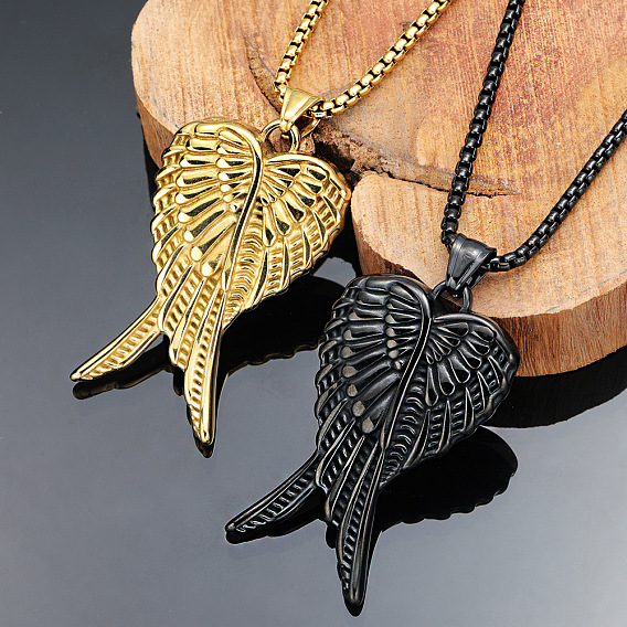 304 подвесные из нержавеющей стали ожерелья, крыло, для мужчин и женщин