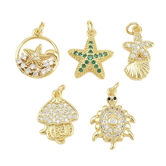 Латунные микро проложить кубического циркония подвески, реальный 18 k позолоченный, с целью перехода в кольце