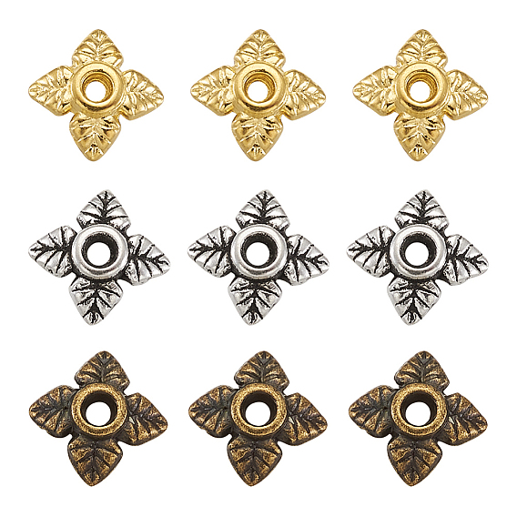 Сплав тибетский стиль шарики, 4-лепесток, цветок