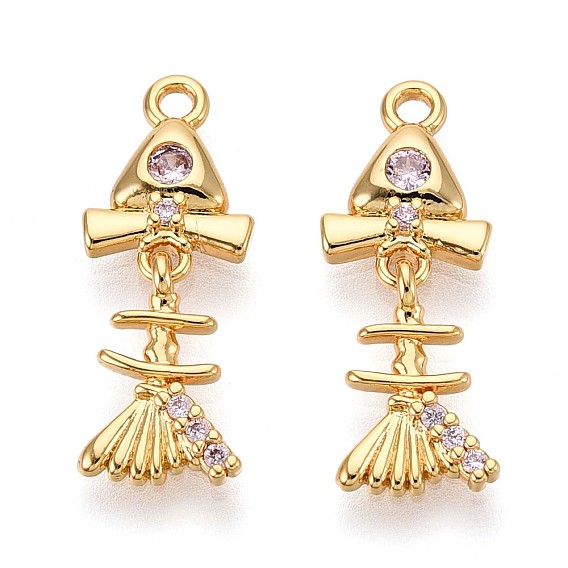 Латунные микро проложить кубического циркония подвески, елочка, долговечный, без никеля 