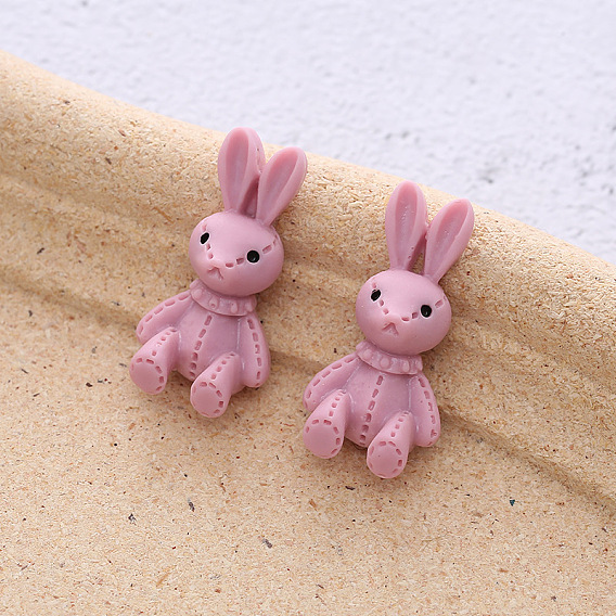Opaque Resin Cabochons, for Hair Clip Decoration, Rabbit