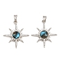 Micro cuivres ouvrent pendentifs zircone cubique, avec la glace, charmes de soleil, crémaillère plaquage, plaqué longue durée
