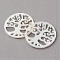 Sea Shell Pendants, Flat Round with Tree of Life, Filigree