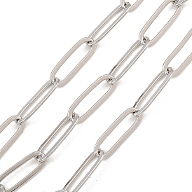 Brass Paperclip Chains, Soldered, with Spool, Long-Lasting Plated, Rack Plating, Lead Free & Cadmium Free