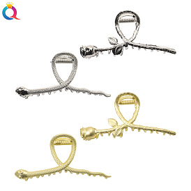Versatile Snake-Shaped Shark Clip with Rose Design for Hair Styling and Grooming