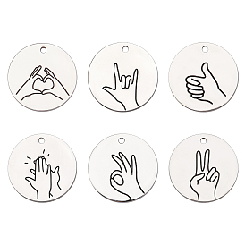 316 Surgical Stainless Steel Pendants, ASL Pendants, Flat Round
