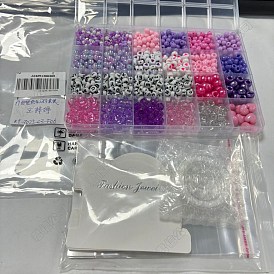 Kits de fabrication de bracelets en perles acryliques et en plastique, bricolage