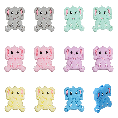 12 шт. 6 цветные экологически чистые силиконовые шарики для пищевых продуктов, слон