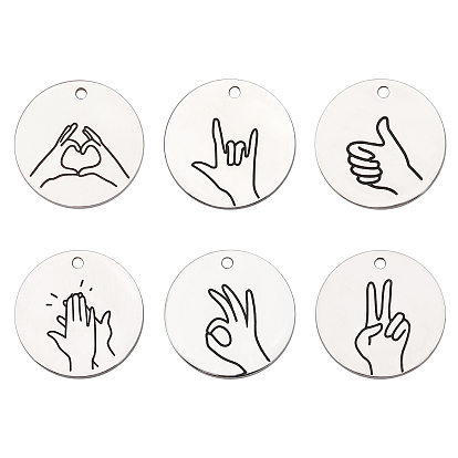 316 Surgical Stainless Steel Pendants, ASL Pendants, Flat Round