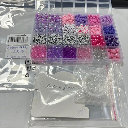 Kits de fabrication de bracelets en perles acryliques et en plastique, bricolage