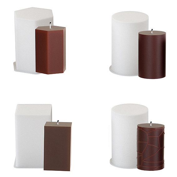 Силиконовые формы, формы для свечей, формы для литья гипсовой смолы, белые