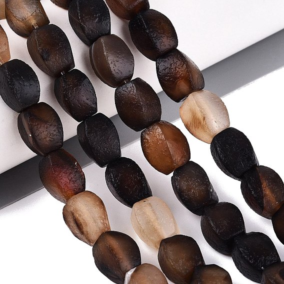 Natural Agate Beads Strands, Twist, Dyed & Heated