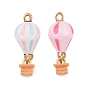 Aleación con colgantes de esmalte, encantos de globos de aire caliente, larga duración plateado, chapado en rack, dorado