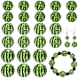 30Pcs 3 Styles Opaque Acrylic Beads, Watermelon