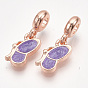 Sparkling Alloy European Dangle Charms, with Enamel, Large Hole Pendants, Butterfly
