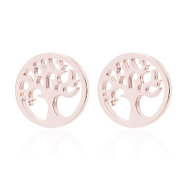 Минималистичные серьги-пусеты из нержавеющей стали с полым деревом жизни - модный аксессуар для женщин