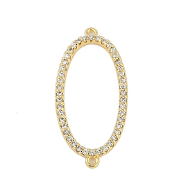 Brass Crystal Rhinestone Oval Ring Links Connector Charms