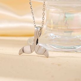 Simple Brass Cable Chain 3D Dolphin Tail Cool Cute Fashion Pendant Necklaces