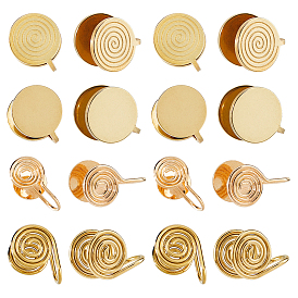 16 шт. 4 стили латунь и 304 нержавеющая сталь серьги-манжеты