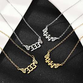 201 ожерелья с подвесками в виде числа из нержавеющей стали и крыльев бабочки