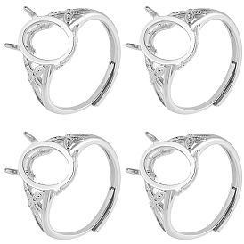 4шт. латунные регулируемые кольца, 4 настройки зубчатого кольца, овальные