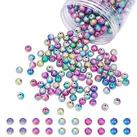 Perles acryliques peintes à la bombe arricraft, Style mat, ronde