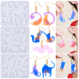 Earrings Pendants DIY Food Grade Silicone Mold, Resin Casting Molds, for UV Resin, Epoxy Resin Craft Making, White