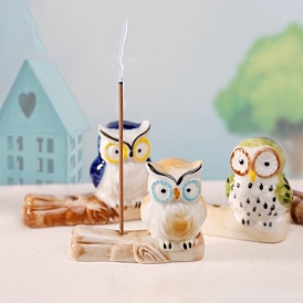 Porcelain Incense Burners, Owl on the Branch Incense Holders, Home Office Teahouse Zen Buddhist Supplies